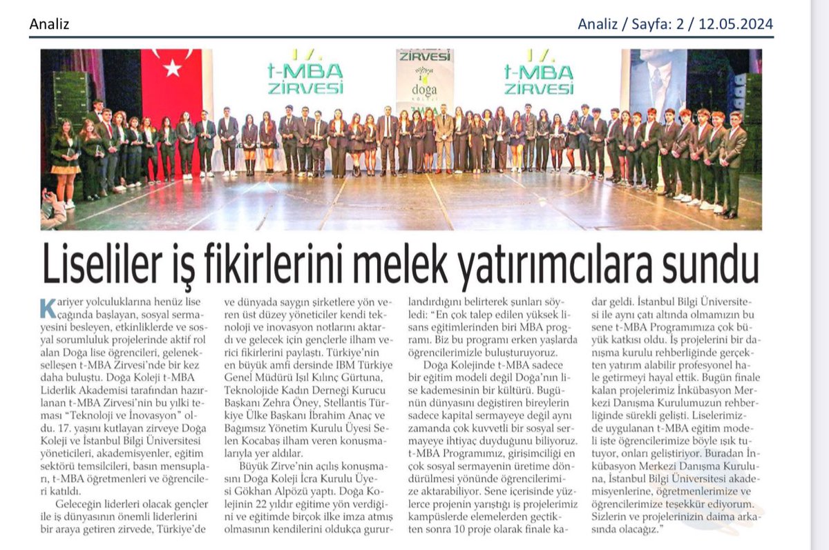 Liseliler iş fikirlerlerini melek yatırımcılara sundu.