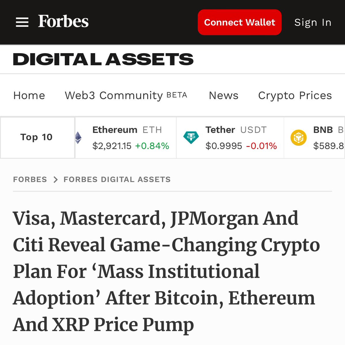 🚨 Visa, Mastercard, JPMorgan And Citi Reveal Game-Changing Crypto Plan For ‘Mass Institutional Adoption’ #XRP looks like the winner! WITH XRPL Capable of running enough transactions to meet the needs! There will be huge volumes on XRPL defi in the coming weeks and month,…