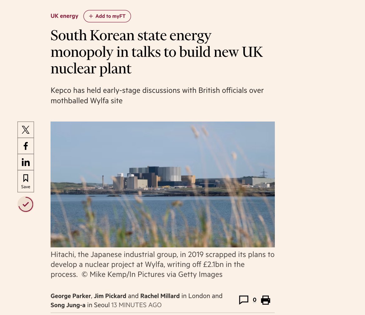 South Korea builds the cheapest nuclear power plants in the world. KEPCO can build 6 of their APR-1400 plants for the same cost that we’re currently paying for Hinkley Point C. This is exciting news for Britain’s nuclear future.