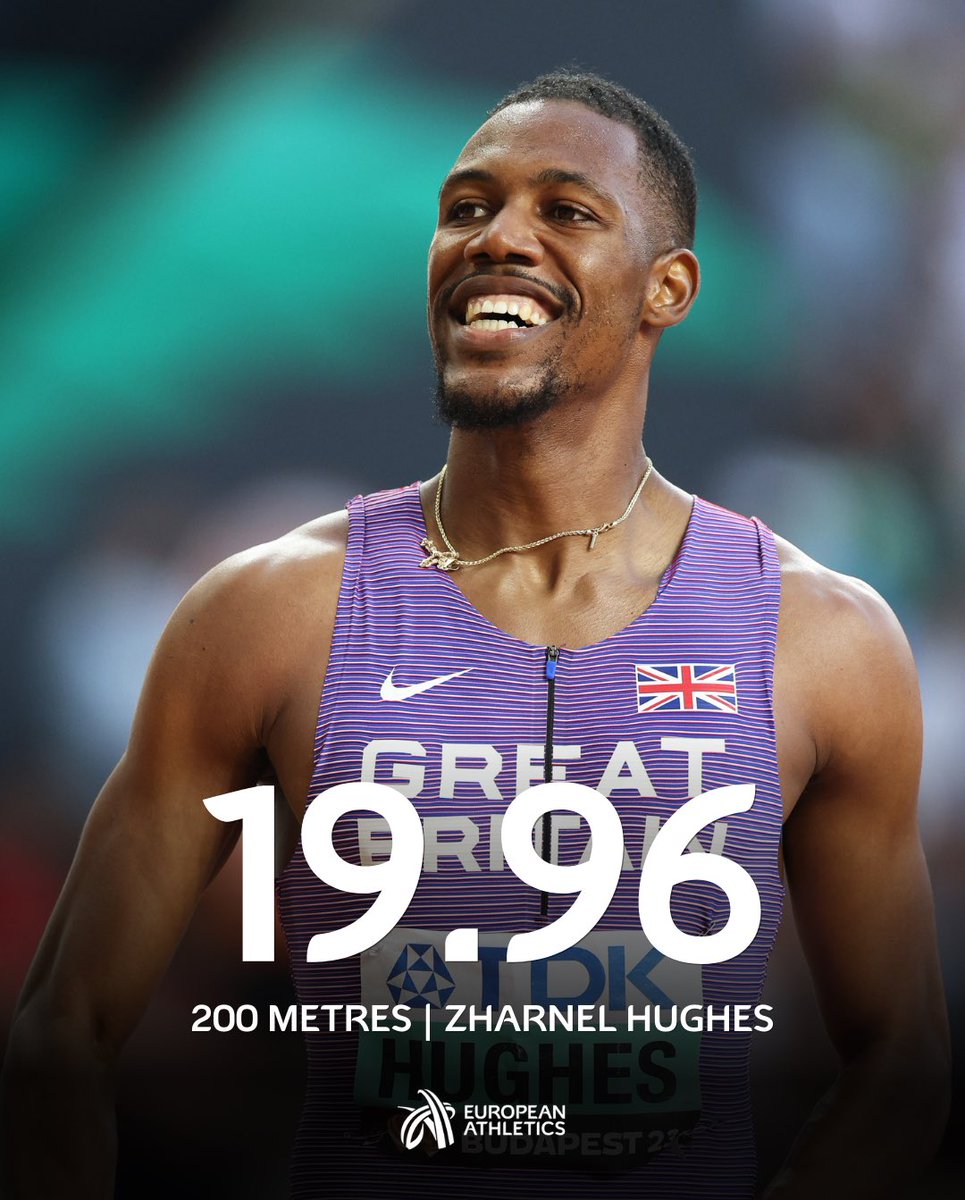 On the road to #Roma2024. 😎 Reigning European 200m champion Zharnel Hughes 🇬🇧 speeds to a 19.96 clocking for victory in Kingston. ⚡️ The fourth fastest time of his career as well!
