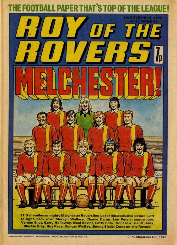 Another chance to see the Melchester Rovers team group from 1976. This was a strong line-up I created with author Tom Tully and artist David Sque. Nice strip!
