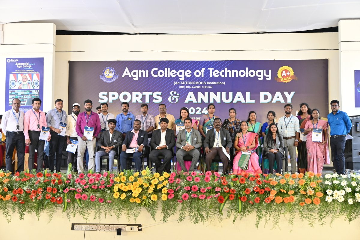 Recognizing Excellence in Teaching!
Congratulations to our outstanding faculty members at Agni College of Technology! From innovative pedagogy to mentorship, you're shaping futures. 
#agnicollegeoftechnology #FacultyExcellence #TeachingAwards #Mentorship #InnovationInEducation