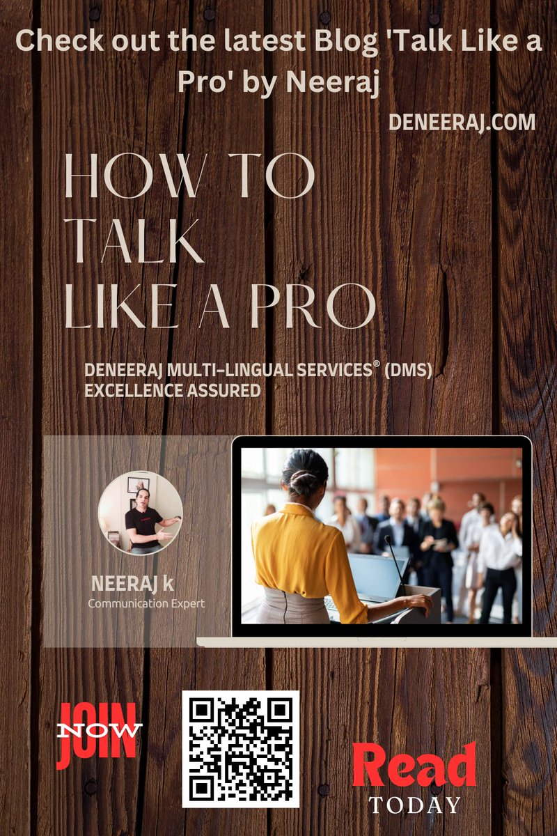 'Check out the latest article 'Talk Like a Pro' by Neeraj, read today deneeraj.com/overcoming-com… #HumanTouch #CommunicationSkills #AccentTraining #SoftSkills #TimeManagement #Storytelling #PublicSpeaking #DMS #HolisticLearning 💬✨ #britishenglish #DEneeraj