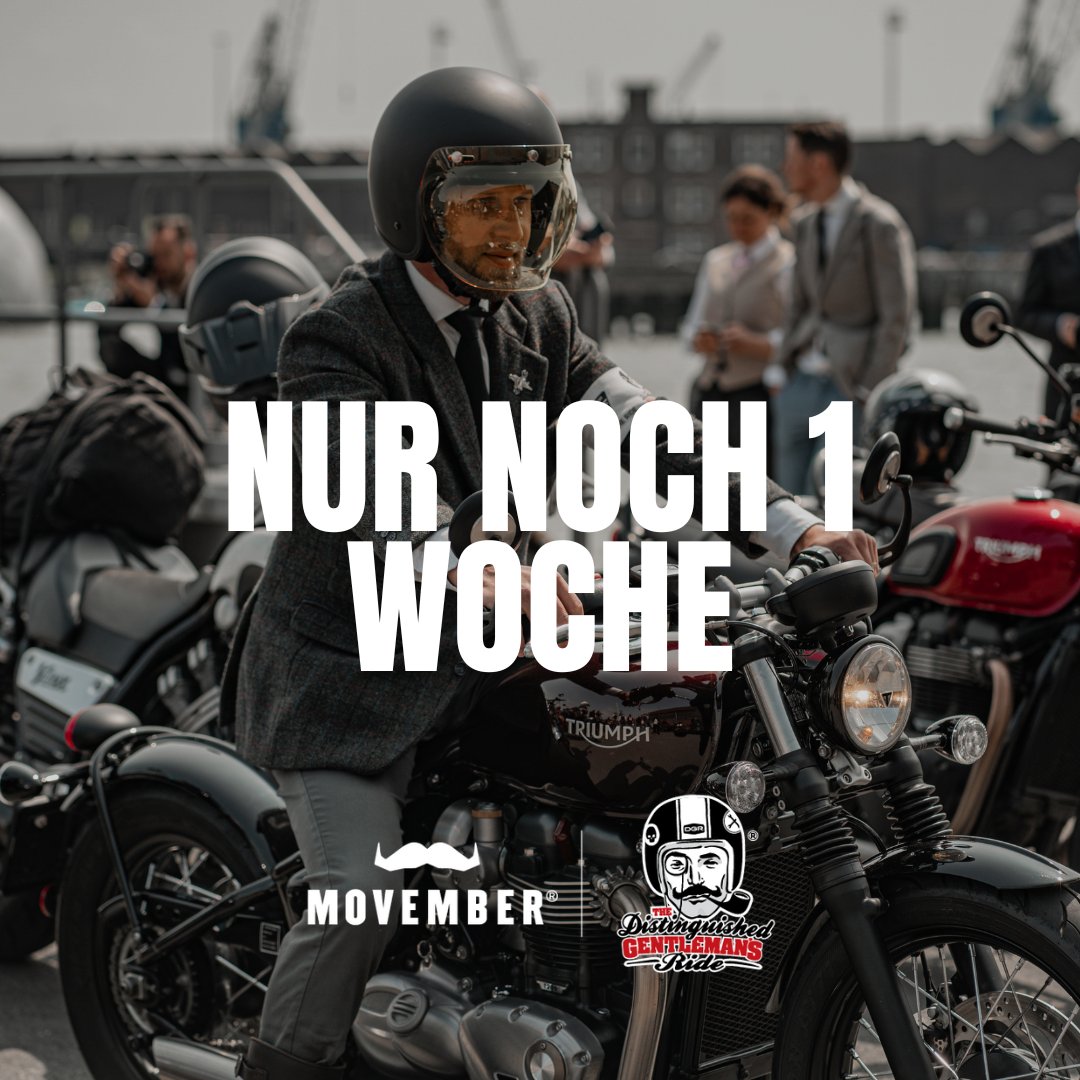 In einer Woche wird <a href="/gentlemansride/">The Distinguished Gentleman's Ride</a> die Straßen weltweit mit klassischen und historischen Motorrädern fluten.

Finde eine Tour in deiner Nähe, mach mit und unterstütze die Männergesundheit: gentlemansride.com
