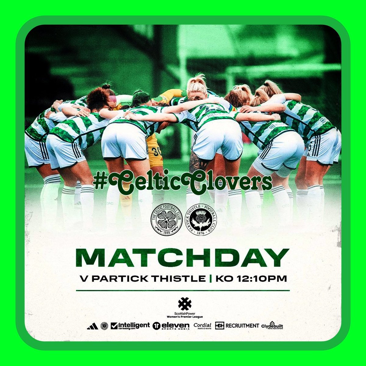 🟢⚪️ For the final time at Airdrie this season 🏟️
 
🆚 Partick Thistle 
⌚️ 12:10pm
🏟️ Excelsior Stadium
🏆 @SWPL
📺 Live on @BBCAlba  
🎟️ Buy tickets online | bit.ly/3O4iAoO

#CELPAR | #SWPL | #COYGIG🍀 #CelticClovers 🍀🍀