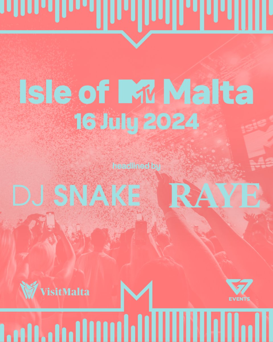 Returning to Malta on the 16th of July, @isleofmtv is headlined by UK artist and Brit Award winner, @RAYE, and award-winning DJ and producer, @DJSnake. It's going to be 🔥. You don't want to miss Europe’s biggest FREE Summer festival! #ExploreMore 🔗 bit.ly/3UBHCP9