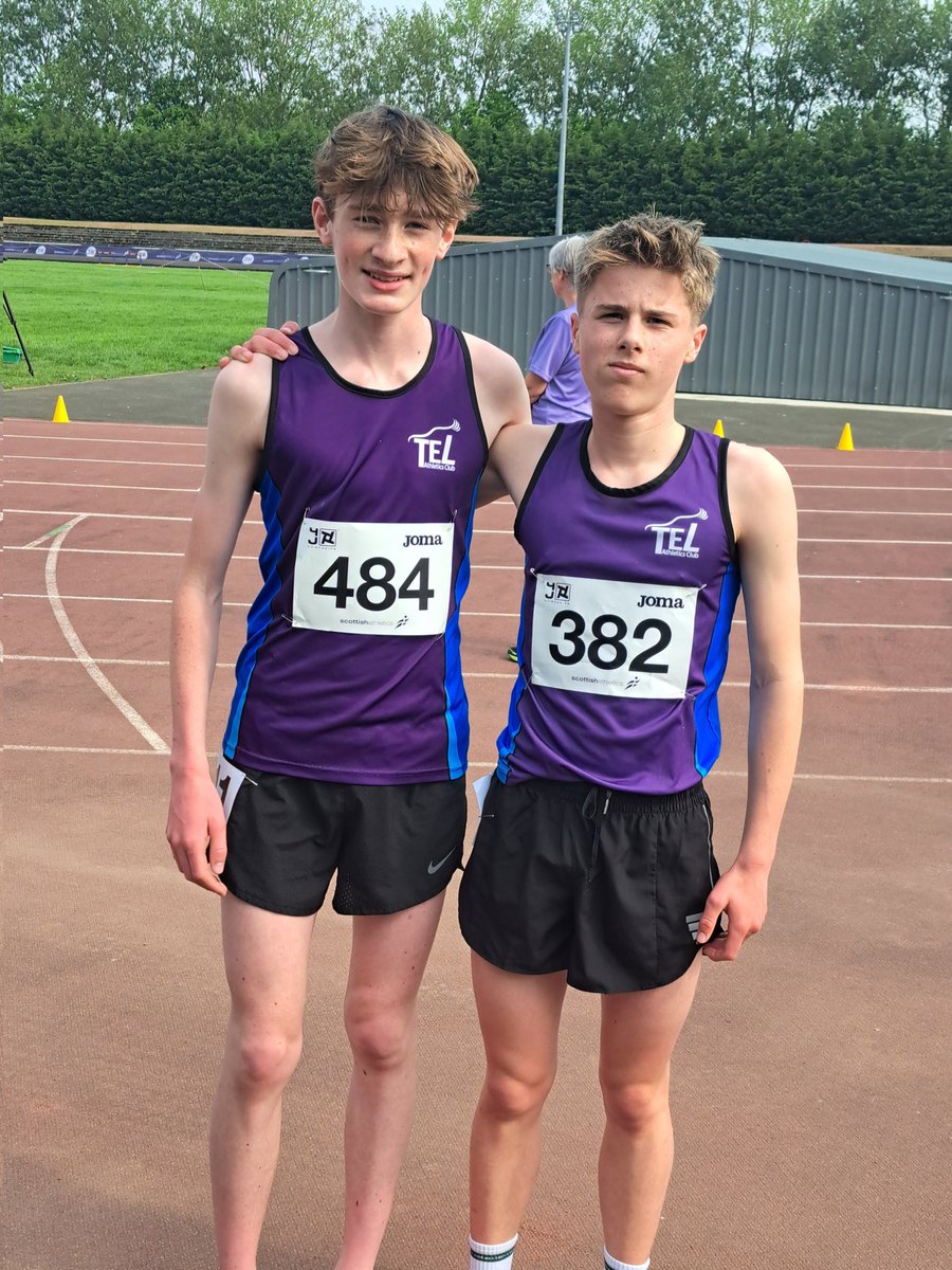 6th and 8th for Charlie and Joe respectively in U17M 1500m @scotathletics East District Champs #madeineastlothian 💜