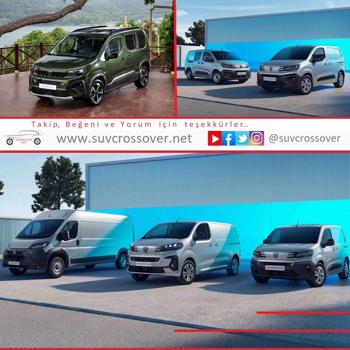 Peugeot ticari ailesi yeni özellikleriyle yollara çıkıyor.

￼suvcrossover.net
#SUVcrossover, #cars, #carinstagram, #instacar, #carsofinstagram, #osmanyavuz, #osmandannameler, #caroffamily, #carpics, #carpictures, #dreamcar, #electricvehicle, #electriccars,