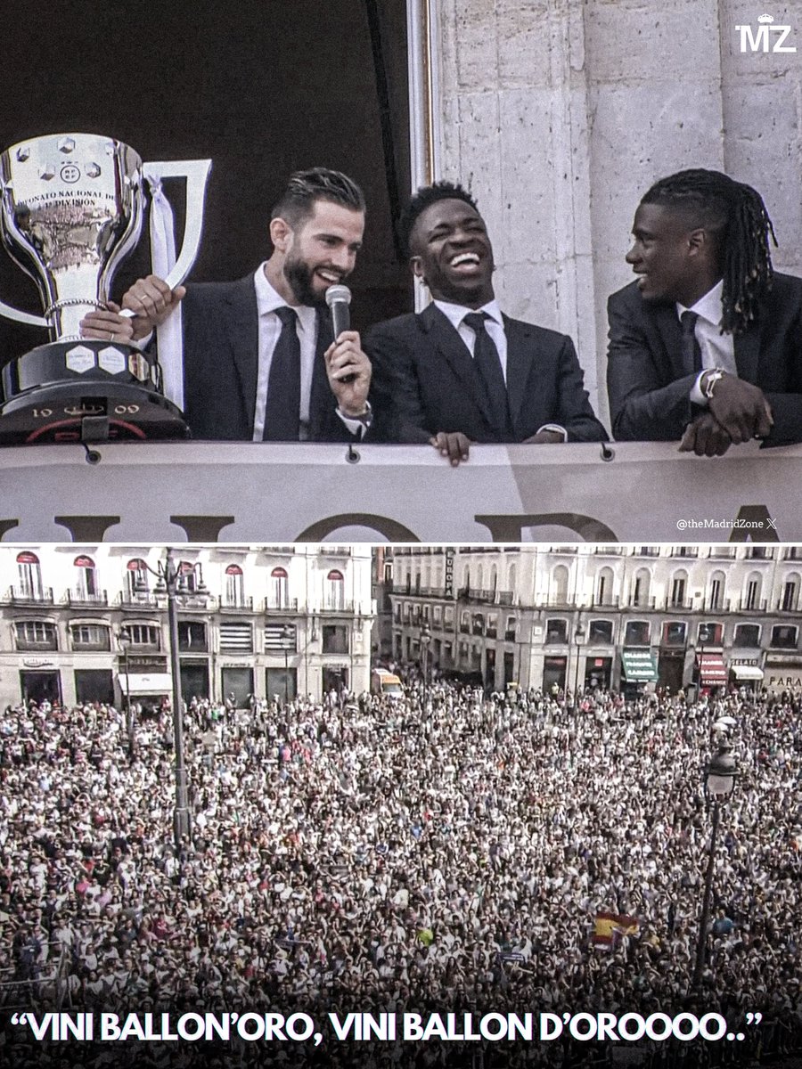 City of Madrid and the team is chanting: 

“VINI BALLON D’ORO…”
“VINI BALLON D’OROOOOOOO…!”