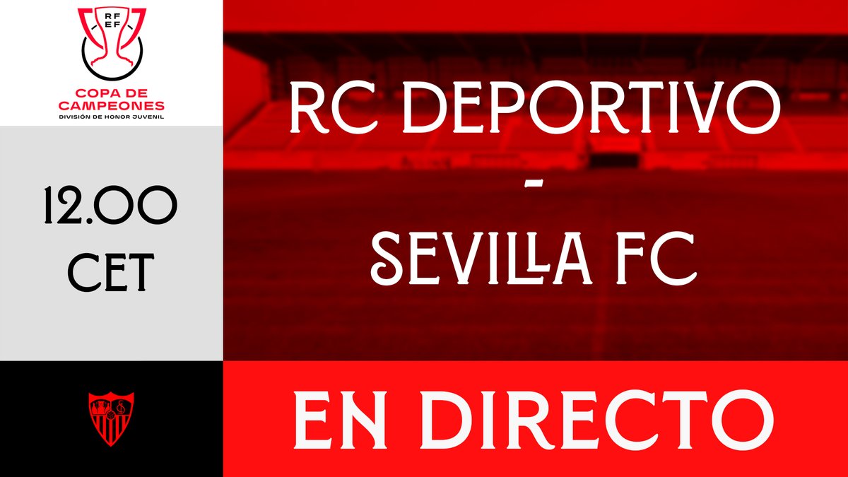 📺 ¡Vive ya en directo el partidazo de ida de cuartos de final de la #CopadeCampeones entre el @DeporCanteira y el #SevillaFCJuvA! ➡️ youtube.com/SevillaFC ➡️ live.sevillafc.es #VamosSAT #CanteraSevillaFC
