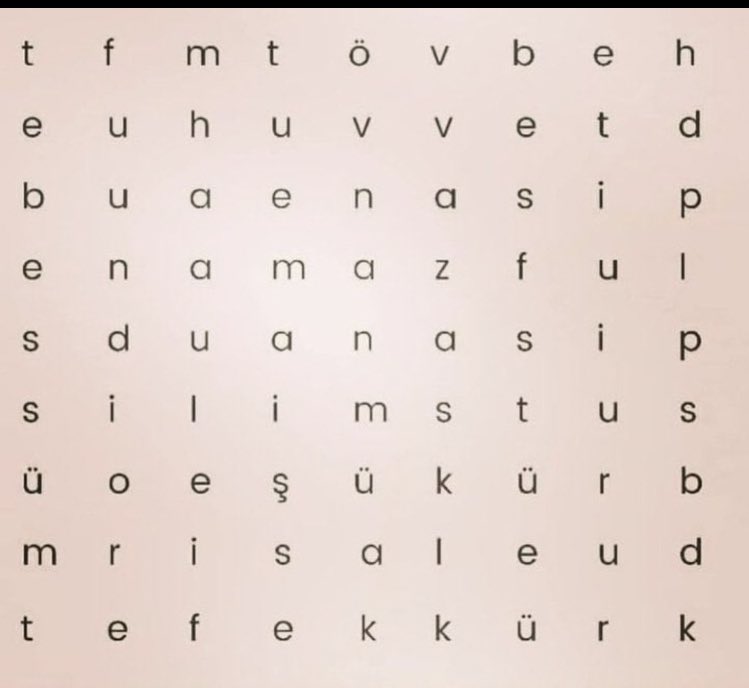 Gördüğün ilk kelime hangisi?