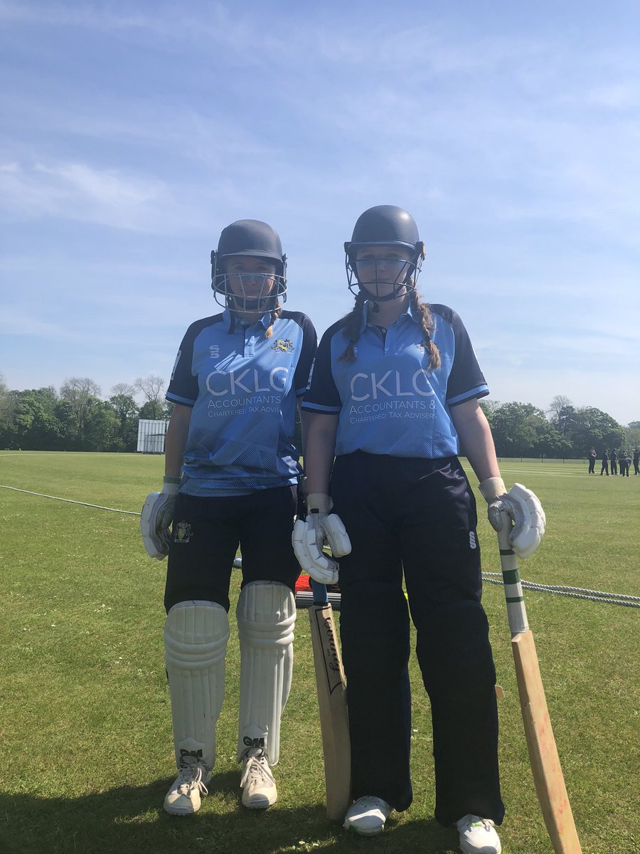 NatTails's tweet photo. Jess T and Jess M opening the batting for Cambs U15’s against Cricket East @EatonSoconcc https://t.co/Esny4aYzWu