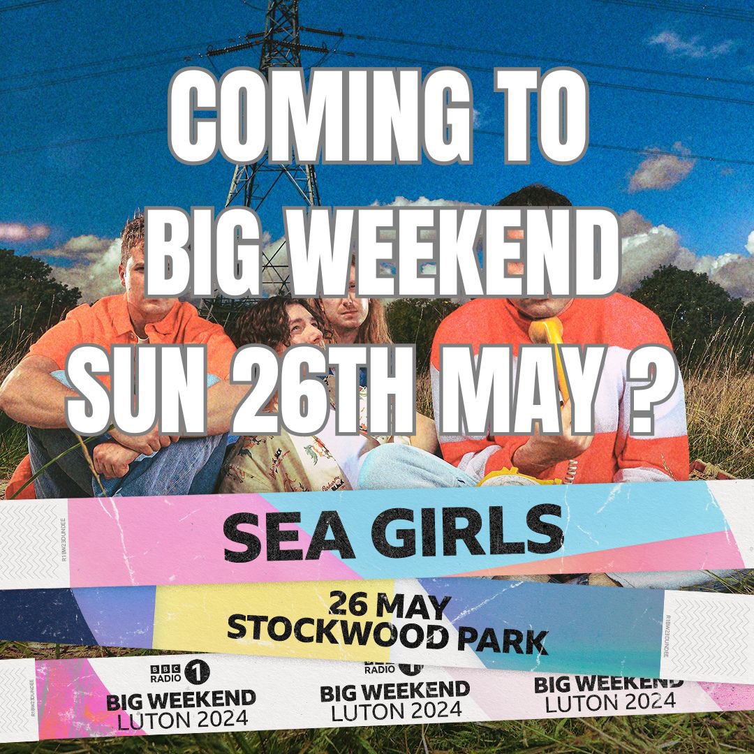 2 weeks til we play Radio 1 Big Weekend in Luton ✨ If you’re going we wanna hear from you. Click link to register your mobile number and we’ll meet you there: seagirls.t.os.fan/seagirls