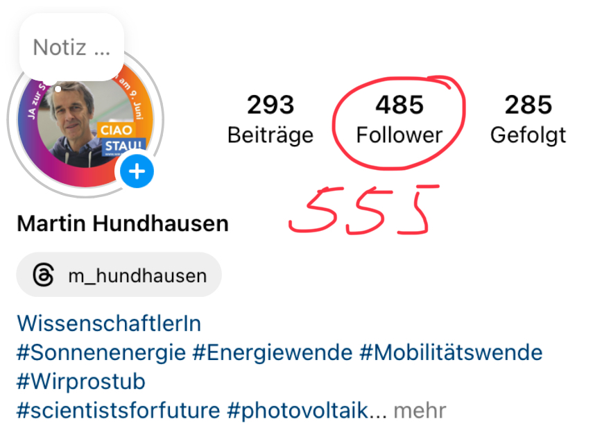 Hallo Leute. Heute bei Instagram auf 555 Follower? Wer hilft?