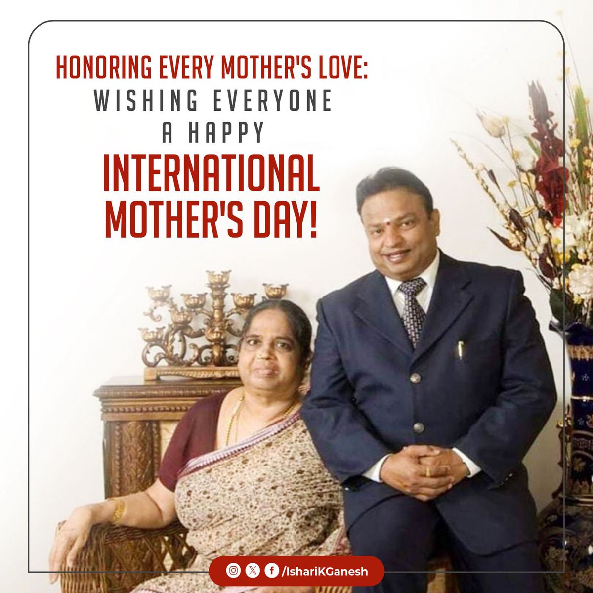 On this International Mother's Day, I wish to extend my heartfelt wishes to all, while fondly remembering my beloved mother, Tmt. Pushpa Isari Velan. She was a pillar in my life and a motivation in my path! Let's cherish and celebrate the endless love and sacrifices of mothers