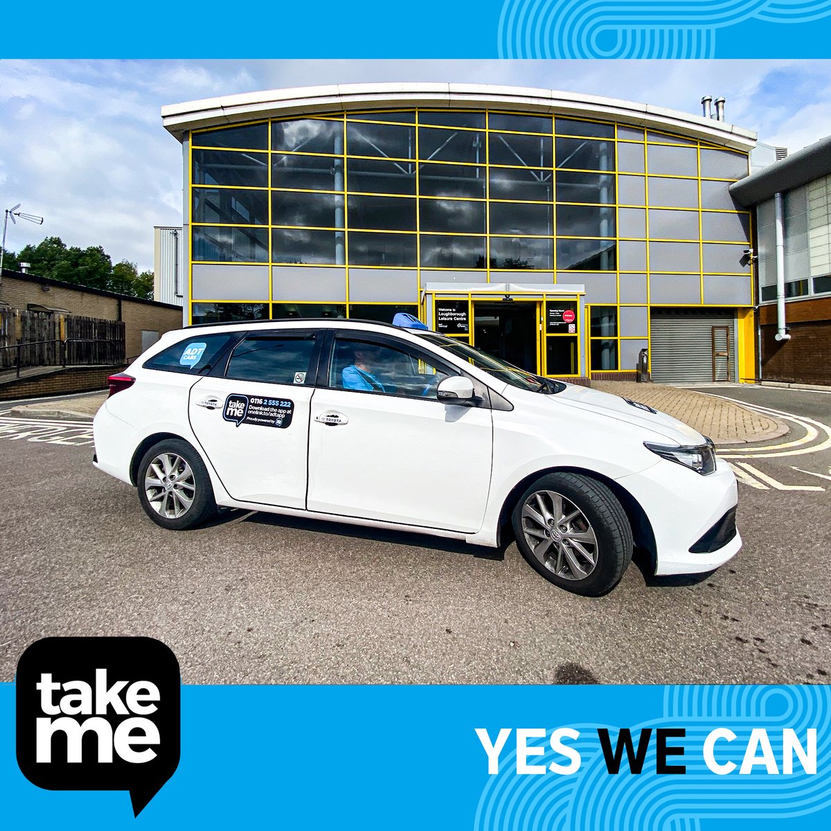 Need a ride to the Leisure Centre... Download our app and pre book a ride takeme.taxi/app/ #TakeMe #Leicester #Loughborough #Ride