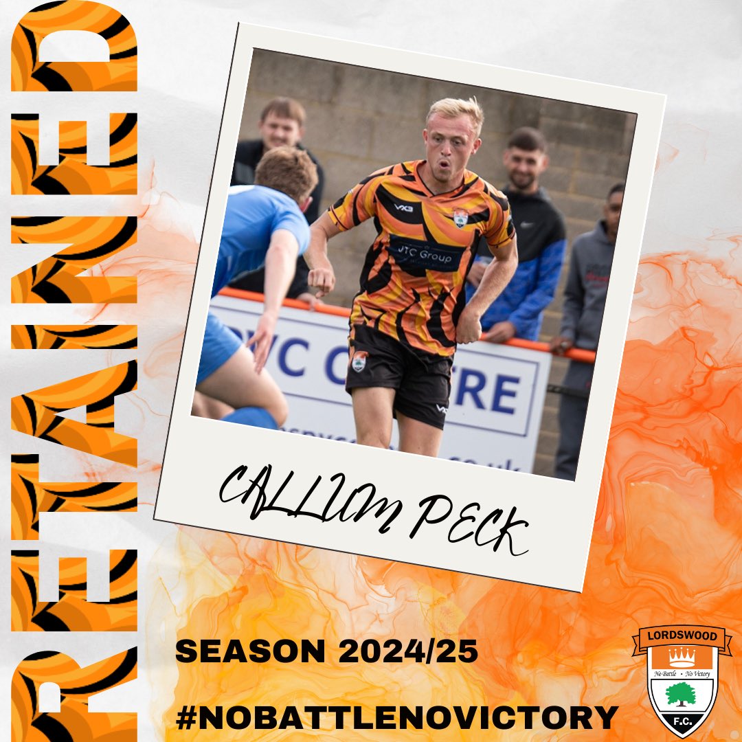 𝐑𝐄𝐓𝐀𝐈𝐍𝐄𝐃📝 We’re delighted to announce 𝗖𝗮𝗹𝗹𝘂𝗺 𝗣𝗲𝗰𝗸 will be donning a Lordswood shirt again next season as he commits👊 #NoBattleNoVictory