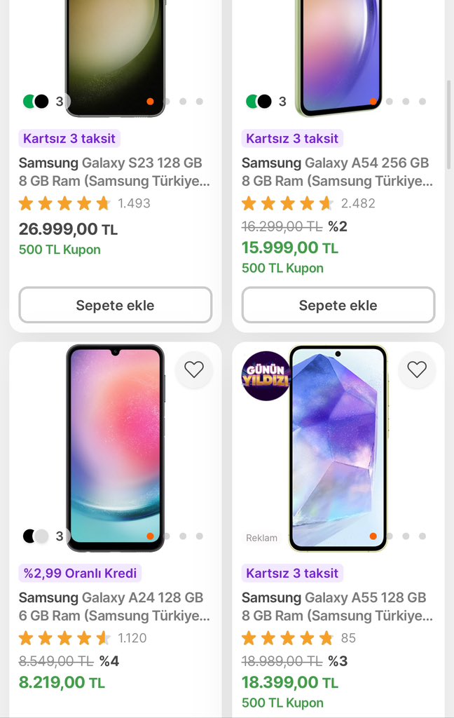 Samsung’un telefon, saat ve tablet gibi ürünlerinin olduğu aşağıdaki linkte kupon fırsatı var. İhtiyacı olanlar değerlendirebilir. app.hb.biz/tTe1PA6VdI38 #işbirliği