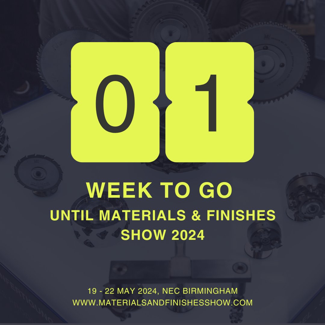 ⏳01 WEEK TO GO⏳

Until Materials &amp; Finishes Show at The NEC, Birmingham from 19th-22nd May 2024 kicks off!🪚🙌

Registration is FREE, simply register by the link in our bio or visit our website👏🏼

#MAFS24 #MaterialsFinishes24 #Joinery #Woodworking