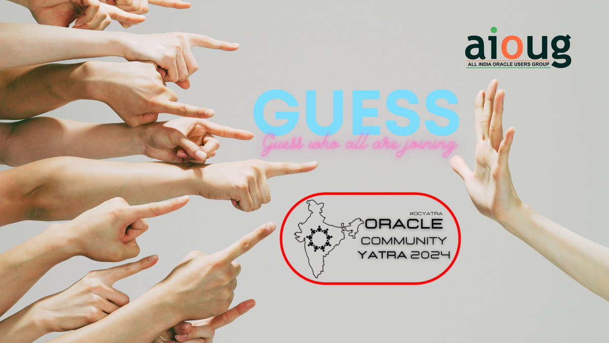 🎉 Exciting News! 🎉 Join us for the Oracle Community Yatra (OCYatra) 2024! aioug.org/ocyatra/2024

We are calling all Oracle enthusiasts, developers, and tech aficionados! Get ready to embark on a learning, networking, and innovation journey like never before.

🚀 OCYatra 2024
