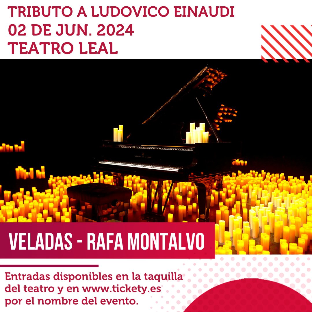 🎹 'Veladas' es una experiencia musical y sensorial que rinde tributo al talentoso músico y compositor italiano Ludovico Einaudi. Disfruta de sus obras más impresionantes en un ambiente mágico iluminado por la luz de las velas. @LuisYerayAlcald @aytolalaguna_es