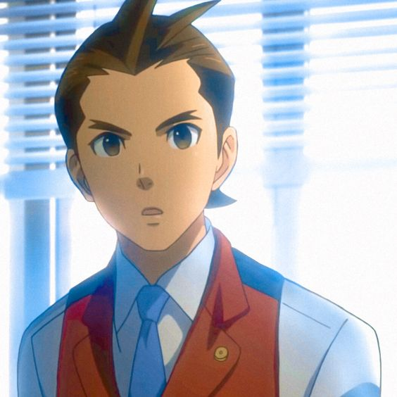 apollo justice solo looking at viewer open mouth short hair shirt brown hair 1boy  illustration images