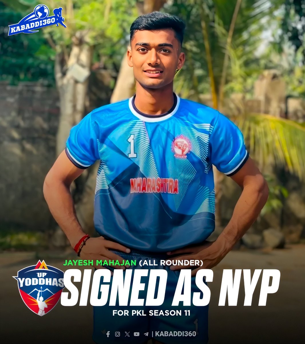 1st Maharashtra player to get signed in pkl season 11 
.
Jayesh mahajan left corner defender & handy raider is signed as nyp for season 11 with U.P. Yoddhas
.
.
.
.
#jayeshmahajan 
#UPYoddhas 
#Prokabaddi #pklseason11 
#NewYoungPlayers 
#kabaddi360