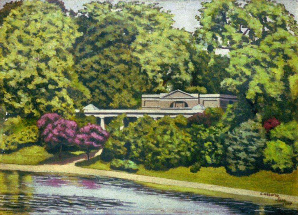 Good morning, John @JohnTizard & thank you, as always. Here's another one by Cecil Osborne: I haven't shown it for quite a while. This is 'Hyde Park' by him from 1930. It shows a view of what is now the Sackler Gallery, I believe. #CecilOsborne #HydePark #EastLondonGroup