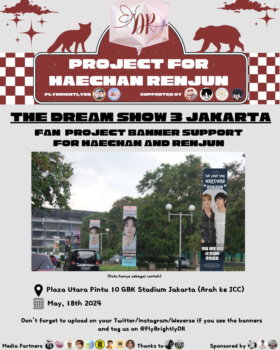 THE DREAM SHOW 3 JAKARTA FAN PROJECT BANNER SUPPORT FOR HAECHAN RENJUN ❝𝑭𝑳𝒀 𝑩𝑹𝑰𝑮𝑯𝑻𝑳𝒀 𝑫𝑹❞ 🗓 May 18th, 2024 📍 Plaza Utara Pintu 10 GBK Stadium (Arah ke JCC) ⏰ 08.00 WIB - end #THEDREAMSHOW3_IN_JAKARTA #FLYBRIGHTLYDR #HAECHAN #RENJUN #NCTDREAM