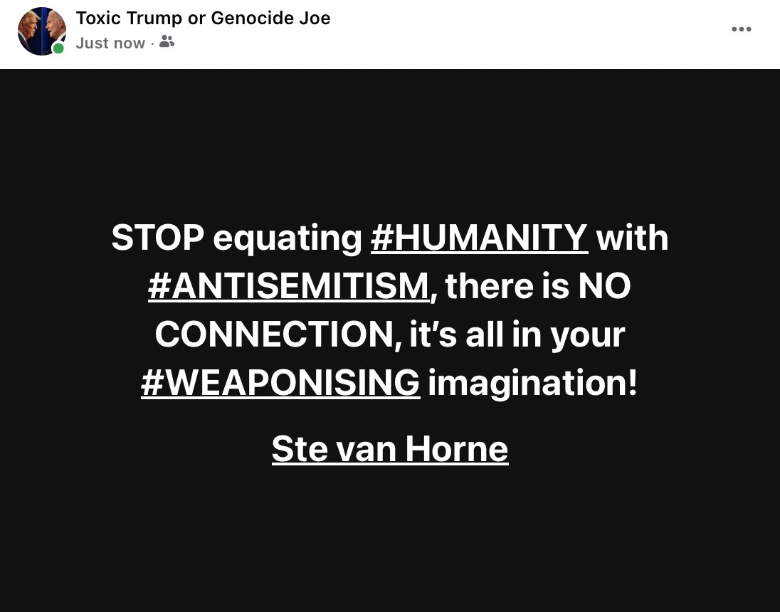 STOP equating #HUMANITY with #ANTISEMITISM, there is NO CONNECTION, it’s all in your #WEAPONISING imagination!