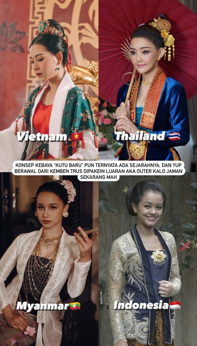 emangcuek's tweet photo. @tanyarlfes Hmmm aku pernah penelitian tentang kebaya, ya emang kebaya (bahkan sarung) itu budaya asia tenggara si, tapi ya minimal cari tau dulu biar ga salah ngira https://t.co/lxgR4hgfWA