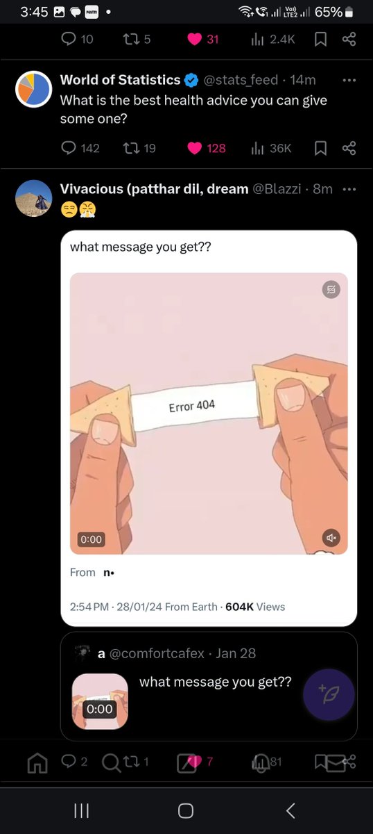 RickyTBGuy5997's tweet image. @stats_feed: What&apos;s the best health advice you could give someone?
@Blazzing_Bud: #Error404.😒😤

#HTTPError #HTTPError404 #HTTPErrorCode #HTTPErrorCode404 #ErrorCode404.