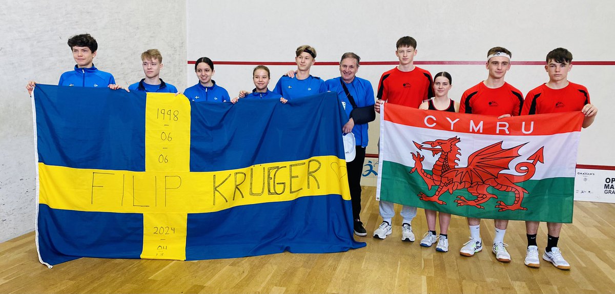 Sally Davis (@sallyellendavis) on Twitter photo Final game for the under 17’s playing for 7/8th place. Good luck Team Wales 🏴 against Sweden 🇸🇪. Archie T, Declan and Nia playing. @GtSquash <a href="/sqwales/">🏴 SQUASH WALES</a> Final game for the under 17’s playing for 7/8th place. Good luck Team Wales 🏴 against Sweden 🇸🇪. Archie T, Declan and Nia playing. @GtSquash <a href="/sqwales/">🏴 SQUASH WALES</a>