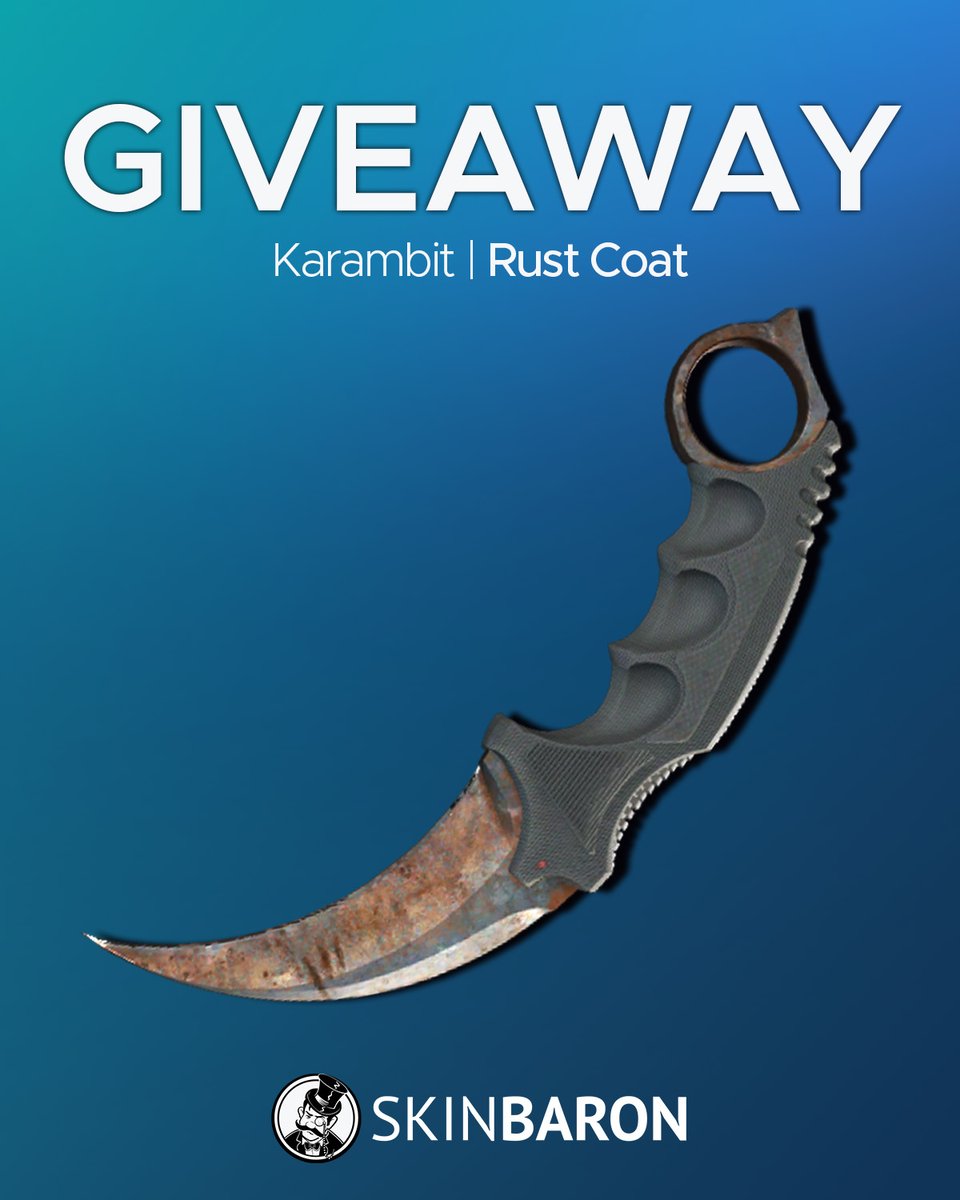 Everyone loves the Karambit and with a bit of luck you'll soon have one in your inventory 😏

✅ Follow @SkinBaronEN & @SkinBaronDE 
✅ Retweet
✅ Mark 2 friends

Giveaway ends 09.06.2024 ⏰