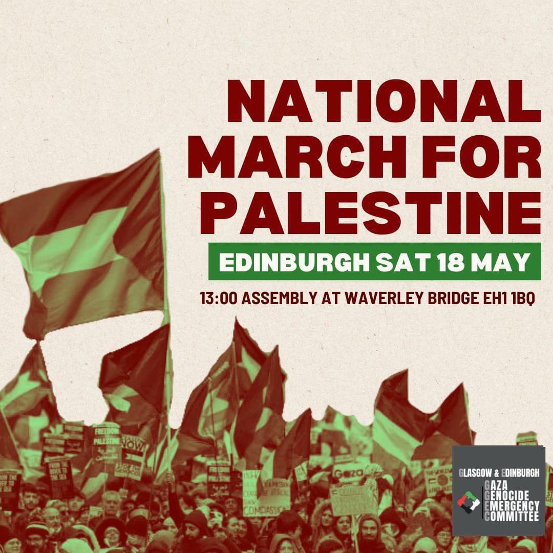 Edinburgh Saturday 18th May 1pm