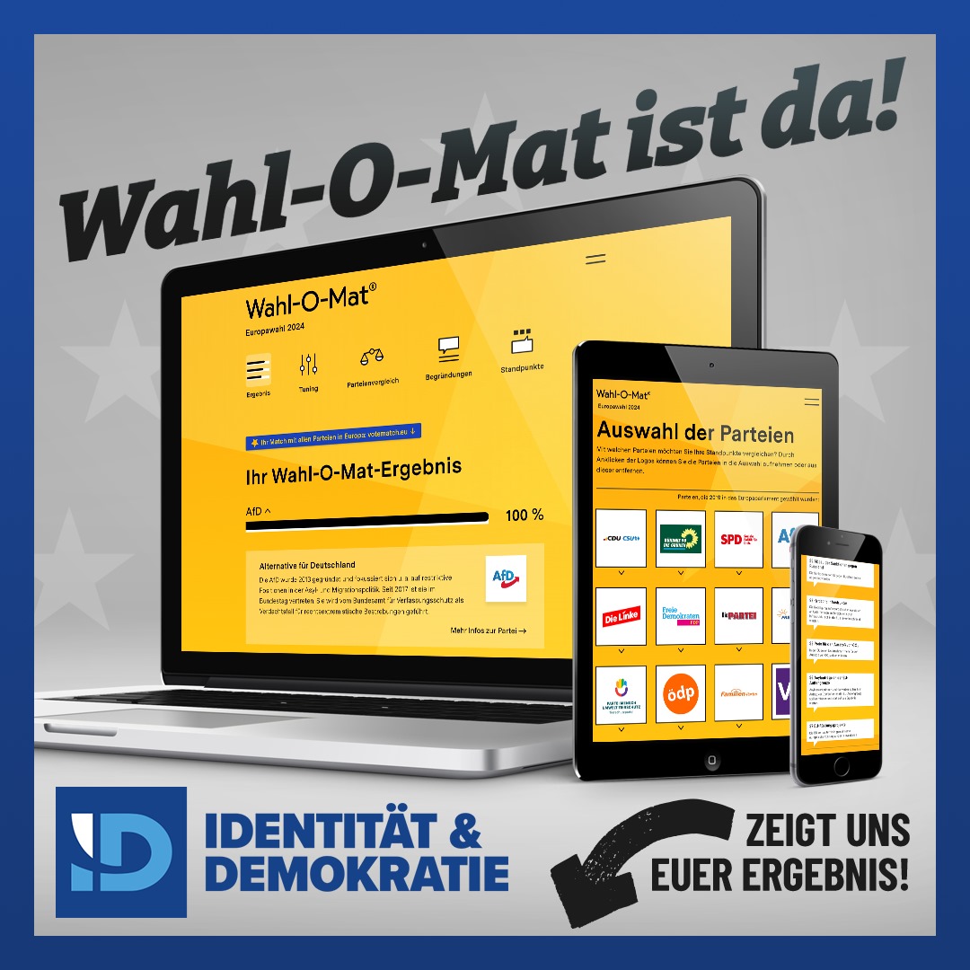 ➡️ #WahlOMat zur #Europawahl2024 ist da! Zeigt uns euer Ergebnis! 👉 Hier geht’s zum Wahl-O-Mat: wahl-o-mat.de Ziemlich genau einen Monat vor der #Europawahl hat die Bundeszentrale für politische Bildung den Wahl-O-Mat freigeschaltet. Wer bislang noch unentschlossen