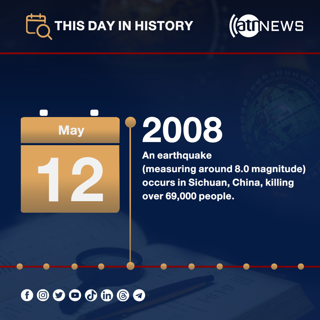 امروز در تاریخ - در دوازدهم می سال ۲۰۰۸، زلزله‌ای به بزرگی حدود ۸ درجه ریشتر در ولایت سیچوان چین سبب جان باختن بیش از ۶۹ هزار نفر شد. #ArianaNews #China #Earthquake #ThisDayInHistory