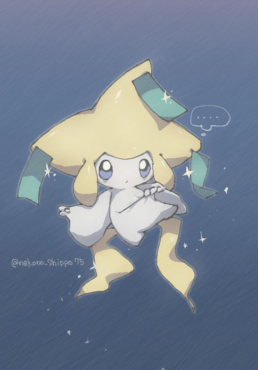 jirachi solo looking at viewer blue eyes closed mouth full body artist name twitter username  illustration images