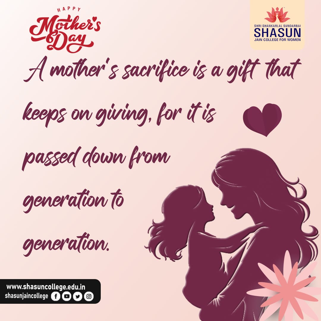 It is our duty to take care of our mothers and to respect and love them. Happy Mother's Day '24 ! 👩‍👧🌠

#mother #mothersday #mothersdayspecial #mothersday2024 #momisthebest #motherslove #respectyourparents #womenpower #womenhood #shasunjaincollege #lifeatshasun