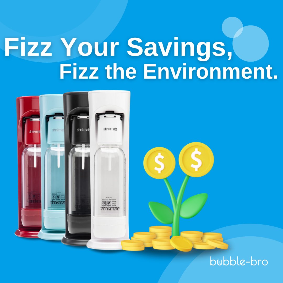 Discover the potential savings you could enjoy by swapping one 750ml bottle of branded sparkling water daily (equivalent to 5 litres per week) for homemade fizz. Not only could you save money, but you'll also help reduce #plasticwaste. More at bubble-bro.com

#bubblebro