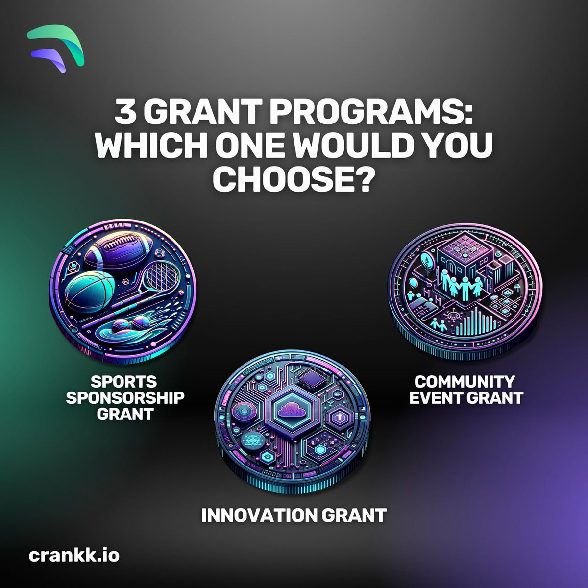 🌟 Exciting News! 🌟 
 
We're thrilled to announce Crankk Grants Program. Three incredible programs aimed at uplifting innovation, sportsmanship, and fostering community spirit! 🚀 
💫 

Apply here: crankk.io/application/gr…

#CrankkGrants #IoT #LoraWan #DePIN