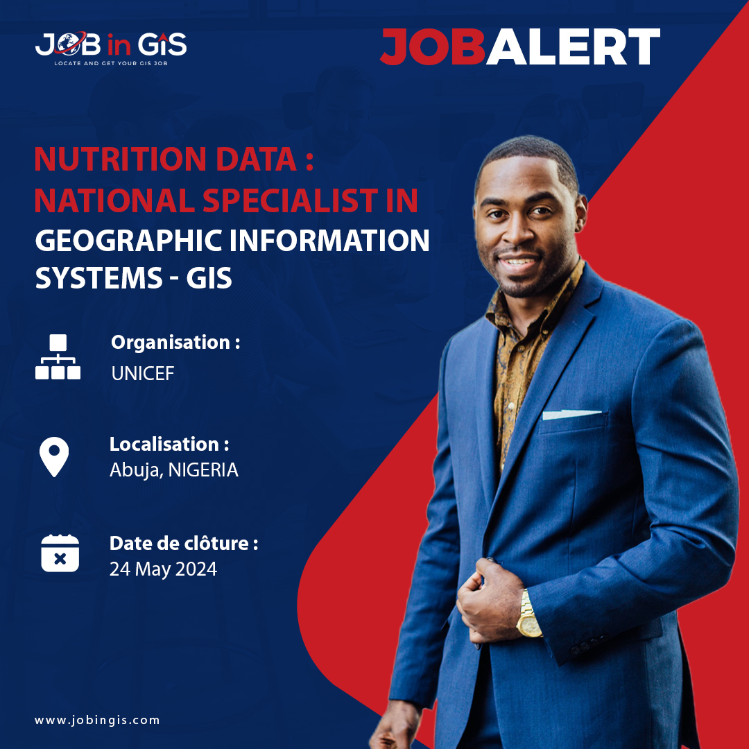 #jobingis : UNICEF is hiring a Nutrition Data : National Specialist in Geographic Information Systems - GIS
📍 : #Abuja #Nigeria 

Apply here 👉 : jobingis.com/jobs/nutrition…

#Jobs #mapping #GIS #geospatial #remotesensing #gisjobs #Geography #cartography