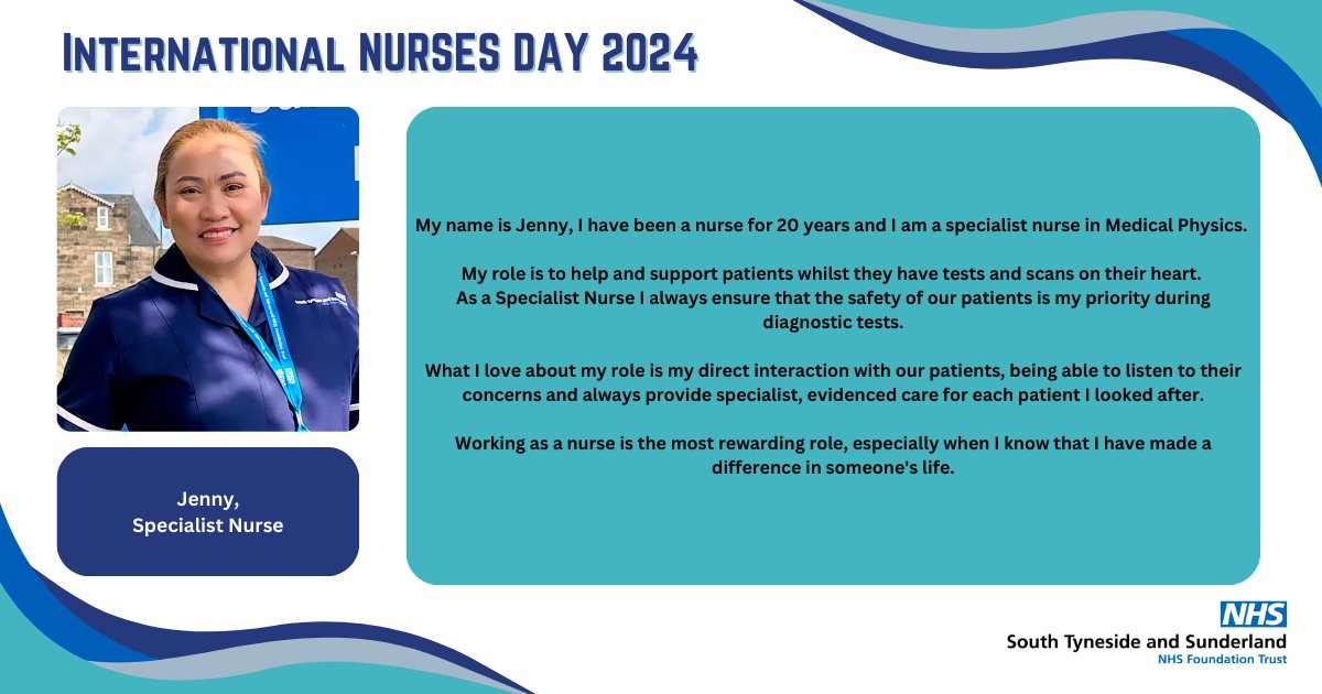 As we continue celebrating #InternationalNursesDay, we're showcasing some of our nurses who have told us all about their roles as nurses 🎉💙

Say hello to Jenny 👋

#TeamSTSFT