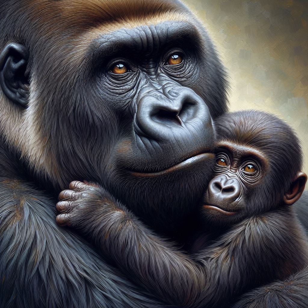 💕🦍Wonderful mothers come in a wide range ☺️🥹🦍💕 Happy Mother's Day 💐! #aiart #aiartwork #digitalart #aipainting #HappyMothersDay2024