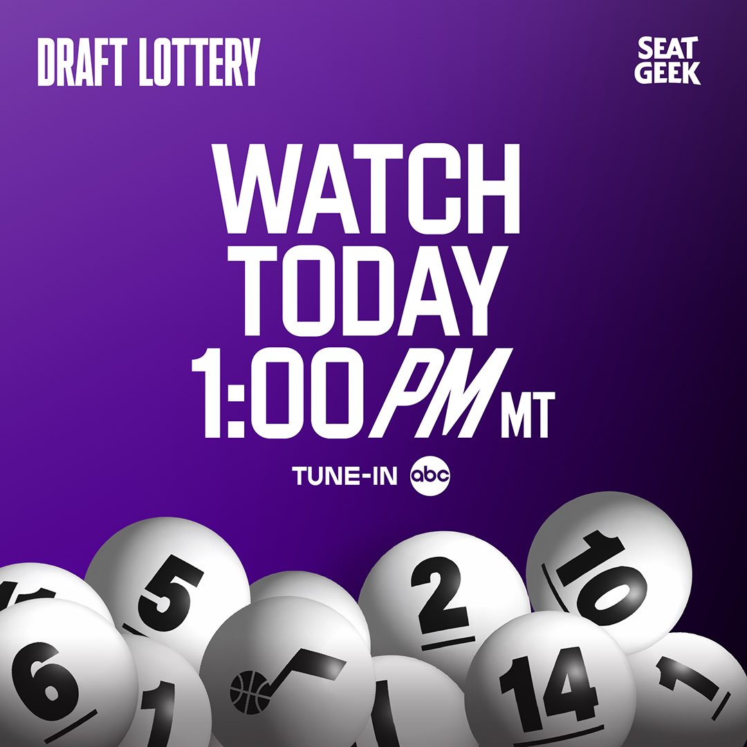 Bring on the good luck, it’s 𝙳𝚛𝚊𝚏𝚝 𝙻𝚘𝚝𝚝𝚎𝚛𝚢 𝙳𝚊𝚢 🎰 Make sure you tune in to see what pick we land: 📺 ABC ⏰ 1PM MT #NBADraftLottery | @SeatGeek