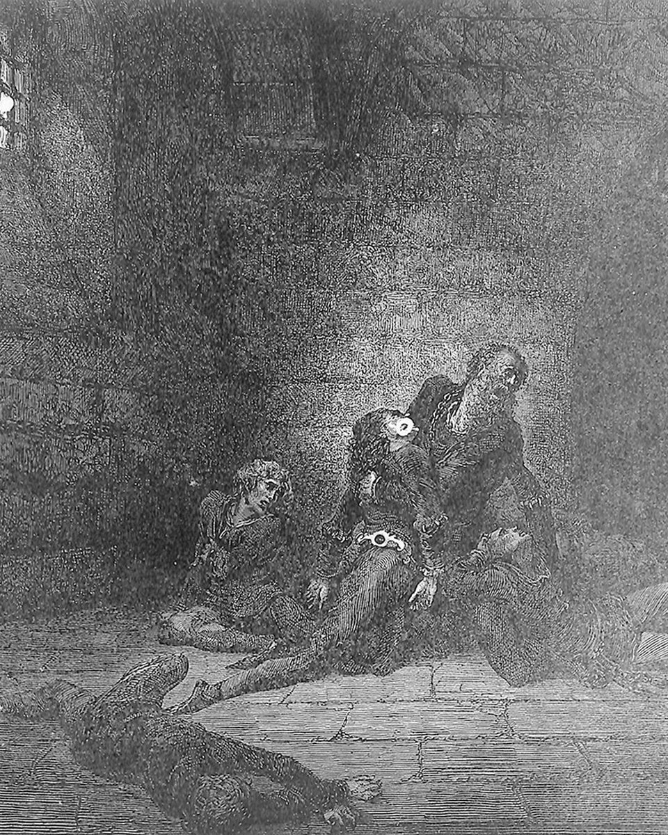 Dante's Inferno, Illustrated by Gustav Dore
A family tormented

'Hast no help
For me, my father! '
Canto XXXIII., lines 67, 68

Credit to: Universalfreemasonry. 

#DantesInferno #GustavDoreIllustrations #TormentedFamily #FatherAndSon #InfernalSuffering #DivineHelp