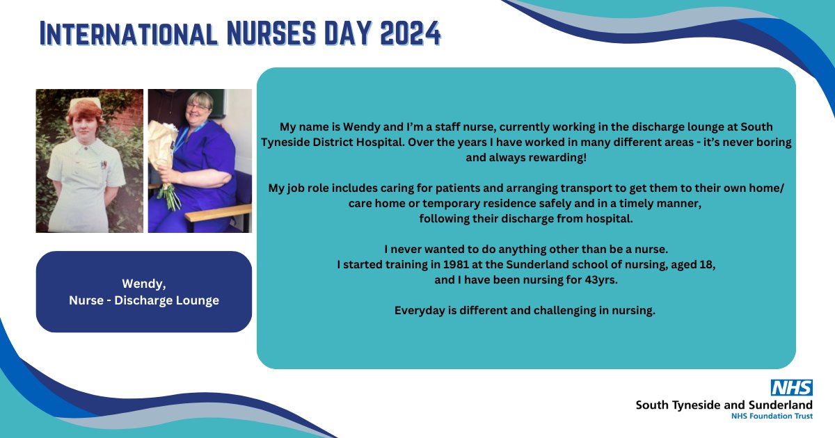 As #InternationalNursesDay draws to a close, we want to say thank you to all of our nurses who have shared their stories with us today! We hope you've enjoyed reading them 💙

And with that, last but not least, telling us about her role as a nurse, is Wendy 🎉

#TeamSTSFT