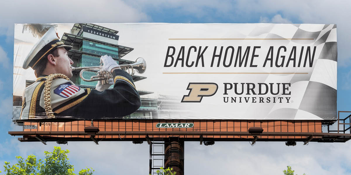 If you’re in the Indy area, check out our billboard welcoming #Indy500 fans back home! 🏁 In Indiana, there’s no better month than May – and #Purdue is proud to contribute to many race traditions that make it such a special time each year. purdue.university/3UFYSnO #ThisIsMay