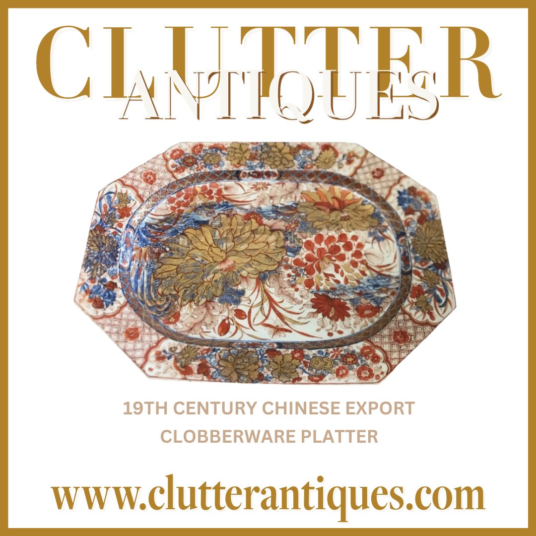 19th Century Chinese Export Clobberware Platter l8r.it/GGyM #clutterantiques #clobberwareplatter #chineseplatter #antiqueplatter #clobberware # #interiordesign #dallasinteriors #parkcities #styleinspiration #luxuryhome #luxurydecor