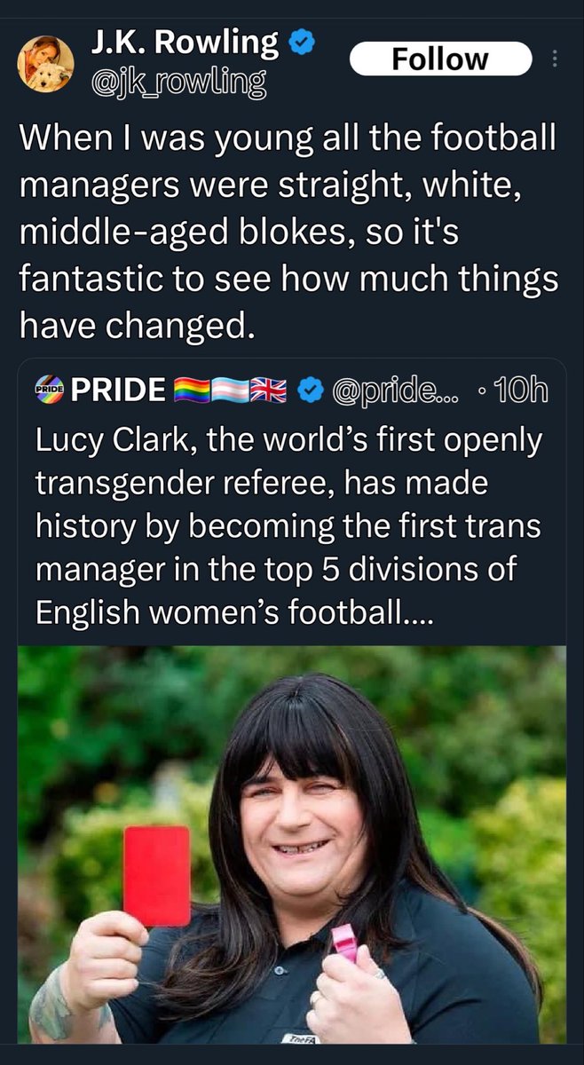 Let’s be clear here - Lucy Clark is not said to have done *anything* wrong. She simply *got a job*. She simply *exists*. What has she *possibly* done to deserve Rowling sending fourteen million people to harass and attack her? In what world is that a defensible thing to do?